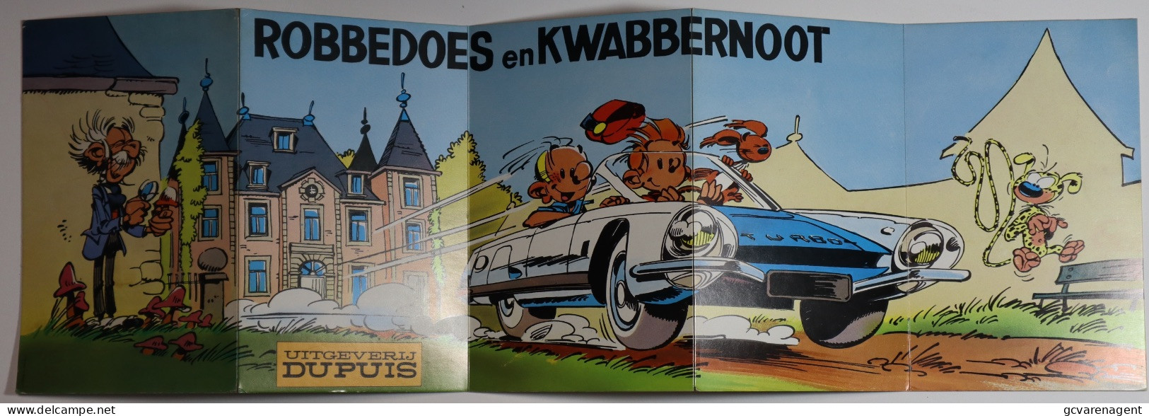 GROTE UITKLAPBARE RECLAME  ROBBEDOES EN KWABBERNOOT  ( HARDE KARTON )  92 X 29 CM      ZIE AFBEELDINGEN - Robbedös En Kwabbernoot