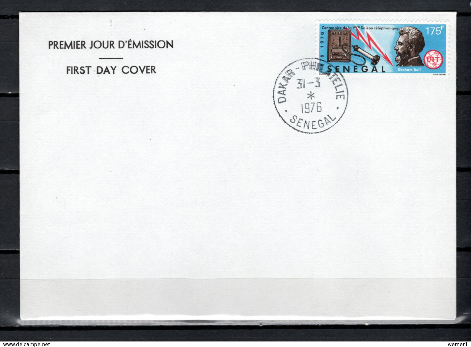 Senegal 1976 Space, Telephone Centenary Stamp On FDC - Afrika