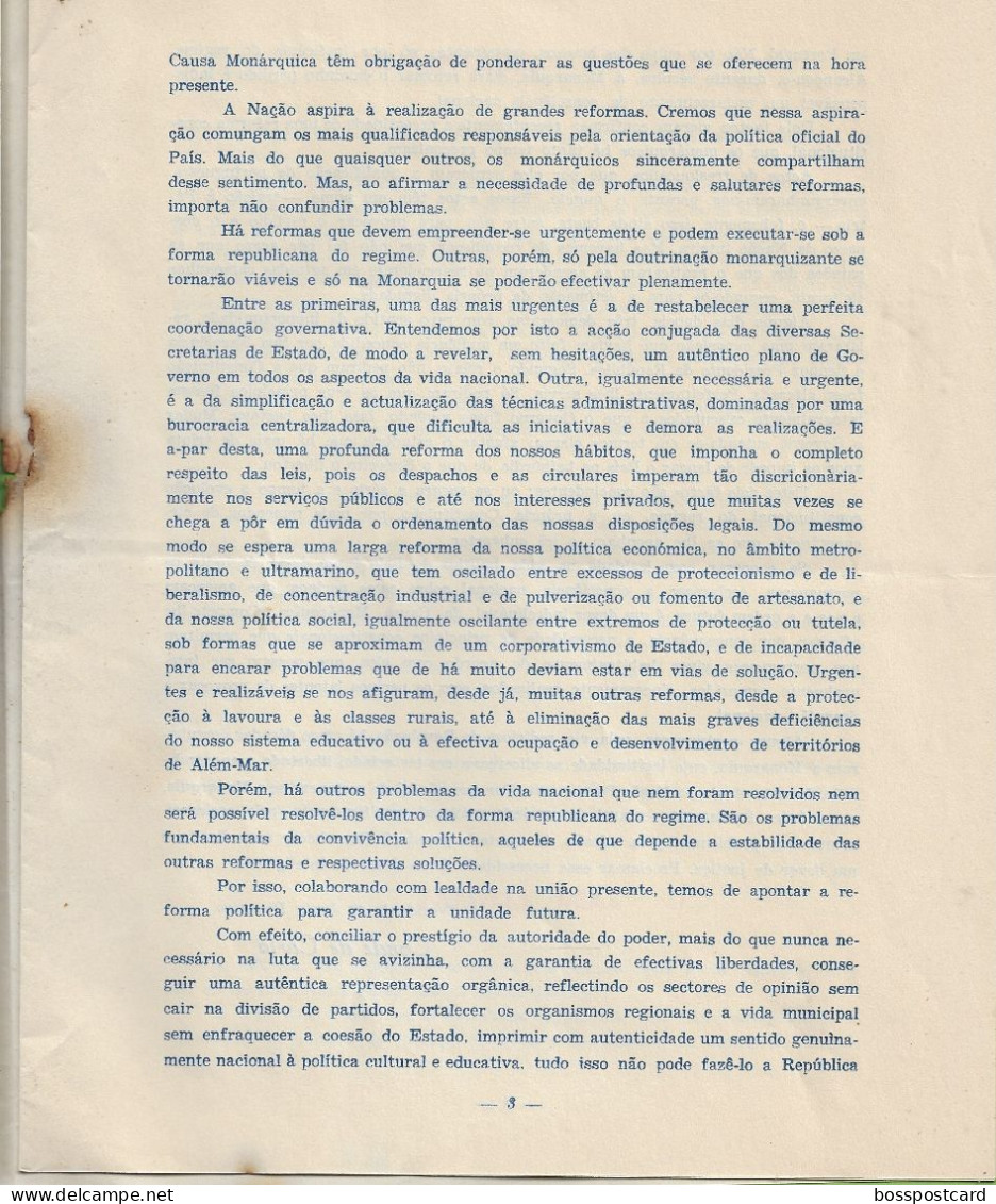 Lisboa - Circular Da Causa Monárquica - Monarquia Portuguesa - Portugal (danificada) - Unclassified