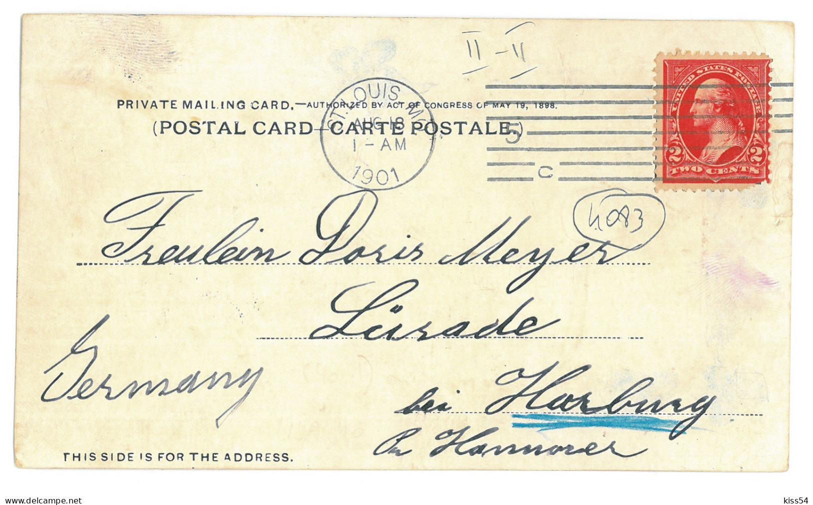 US 29 - 4083 ST. LOUIS, Litho, U.S. - Old Private Postcard - Used - 1901 - St Louis – Missouri