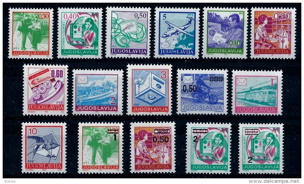 (YU'90 II) Yugoslavia 1990: Definitive -  Postal Services; Complete Issues 1990. MNH(**) - Neufs