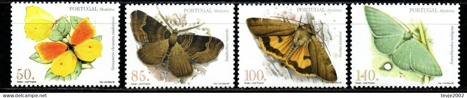 Portugal Madeira 1998 - Mi.Nr. 193 - 196 A - Postfrisch MNH - Tiere Animals Schmetterlinge Butterflies - Butterflies