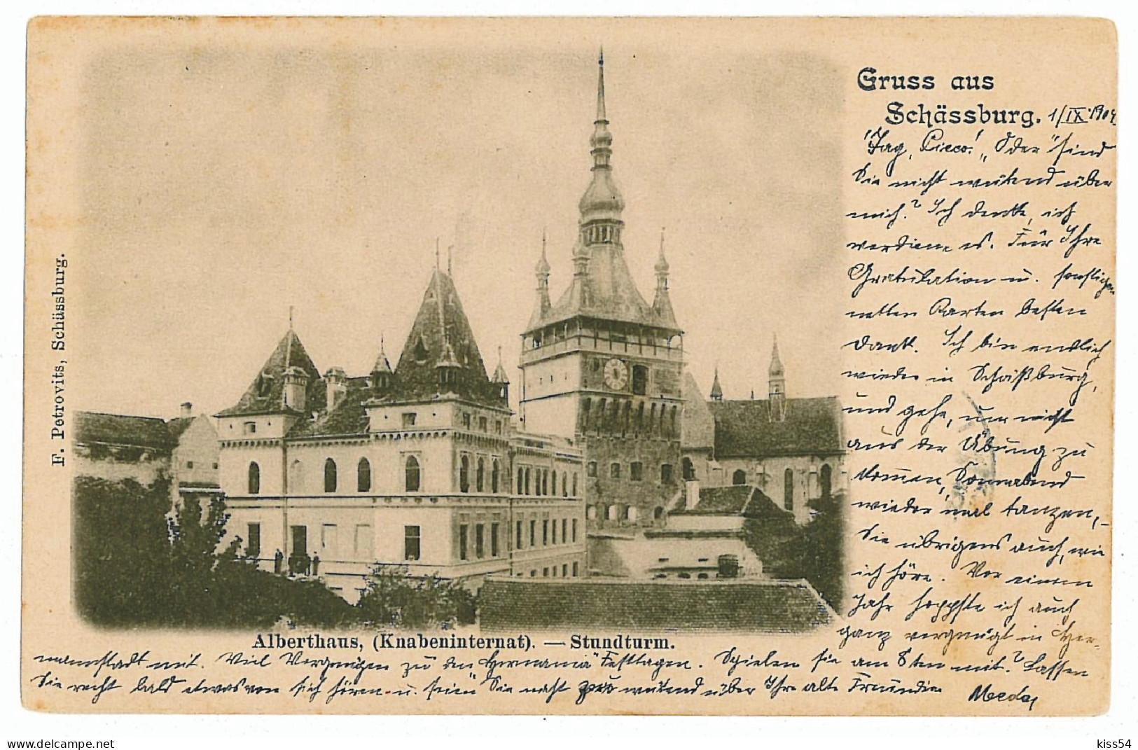 RO 45 - 2682 SIGHISOARA, Mures, Litho, The Clock Tower, Romania - Old Postcard - Used -1904 - Rumänien