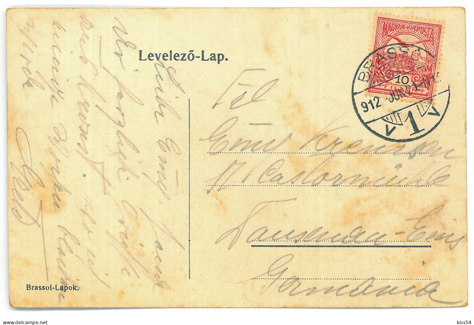 RO 45 - 20445 BRASOV, Romania - Old Postcard - Used - 1912 - Roemenië