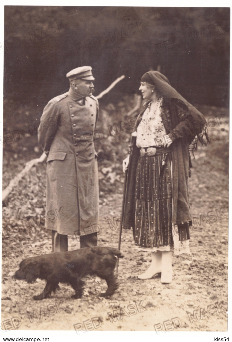 RO 45 - 22847 Queen MARY, Maria & Polish Head Of State PILSUDSKI, Romania - Old Real PHOTO (19/13 Cm ) - Unused - 1922 - Romania