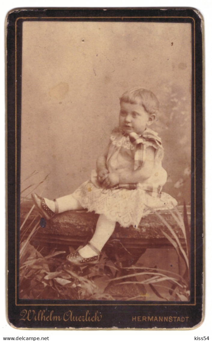 RO 45 - 22704 SIBIU, Little Girl, CDV ( 10,5 / 6,5 Cm ) - Old Real Photo - Personas Anónimos