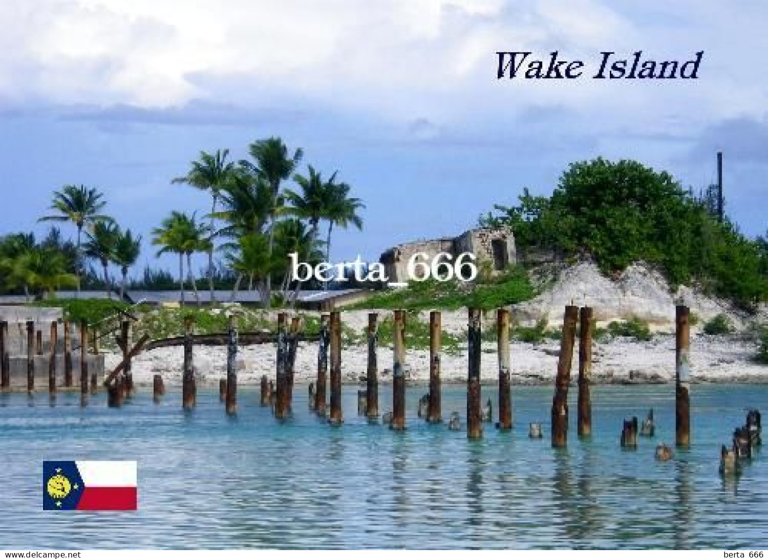 United States Wake Island Bridge Remains Pacific Ocean New Postcard - Otros & Sin Clasificación