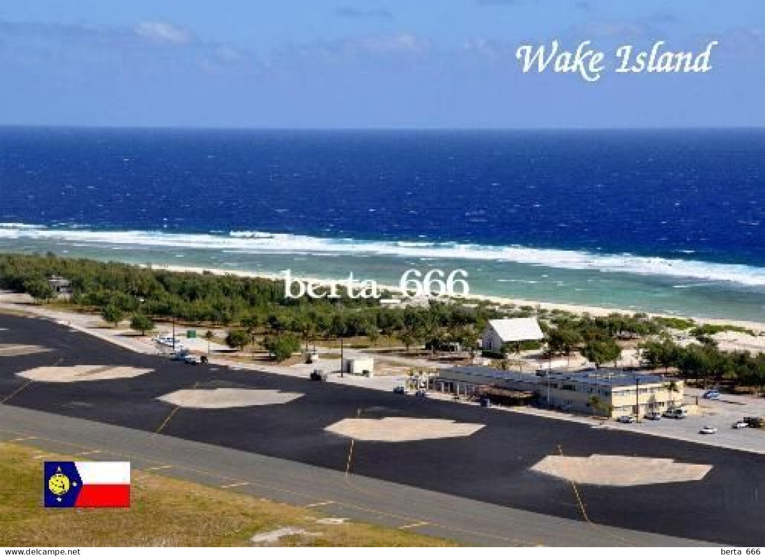 United States Wake Island Airport Pacific Ocean New Postcard - Other & Unclassified