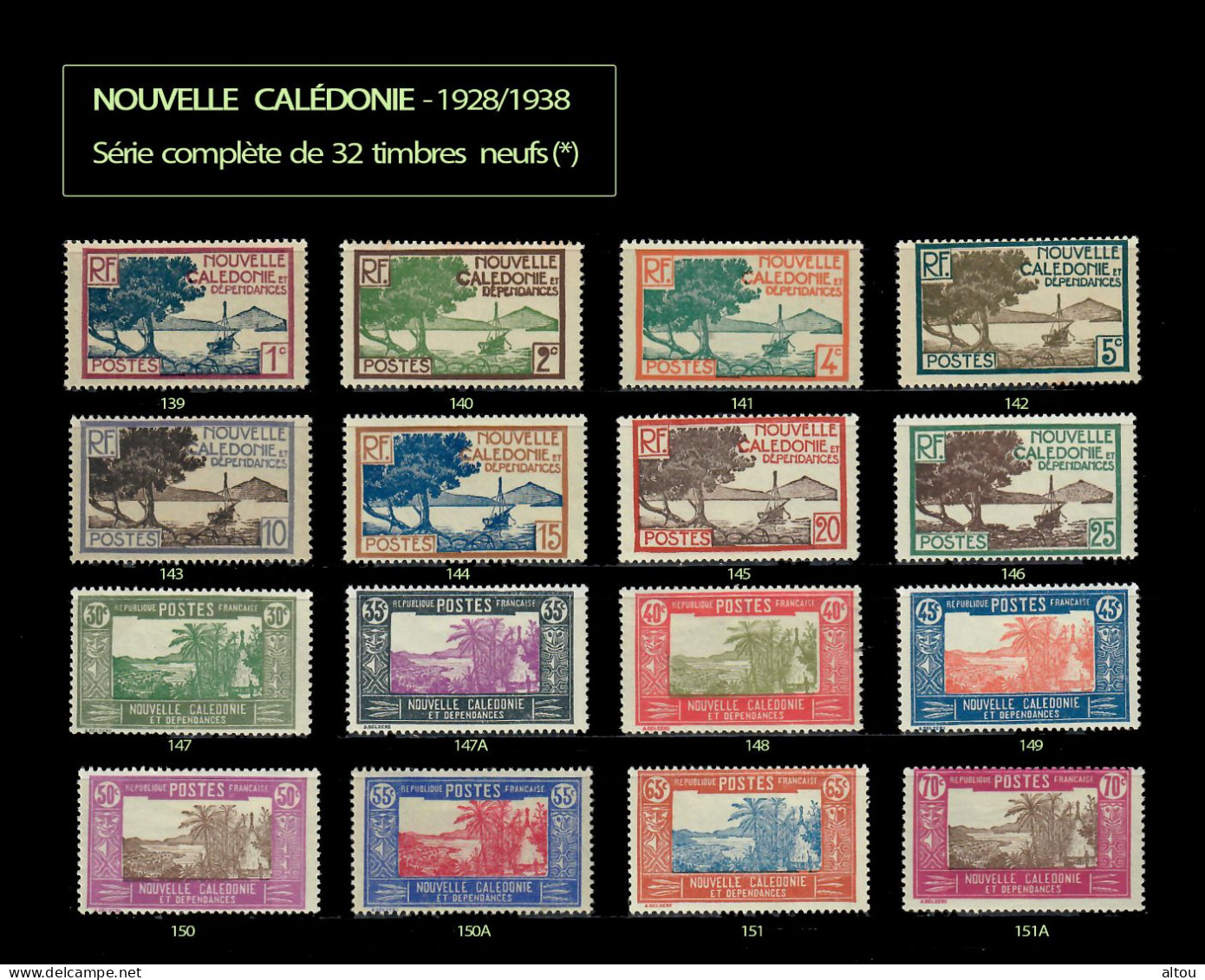 Nouvelle Calédonie 1928 - 1938 Série Complète De 32 Timbres * - Unused Stamps