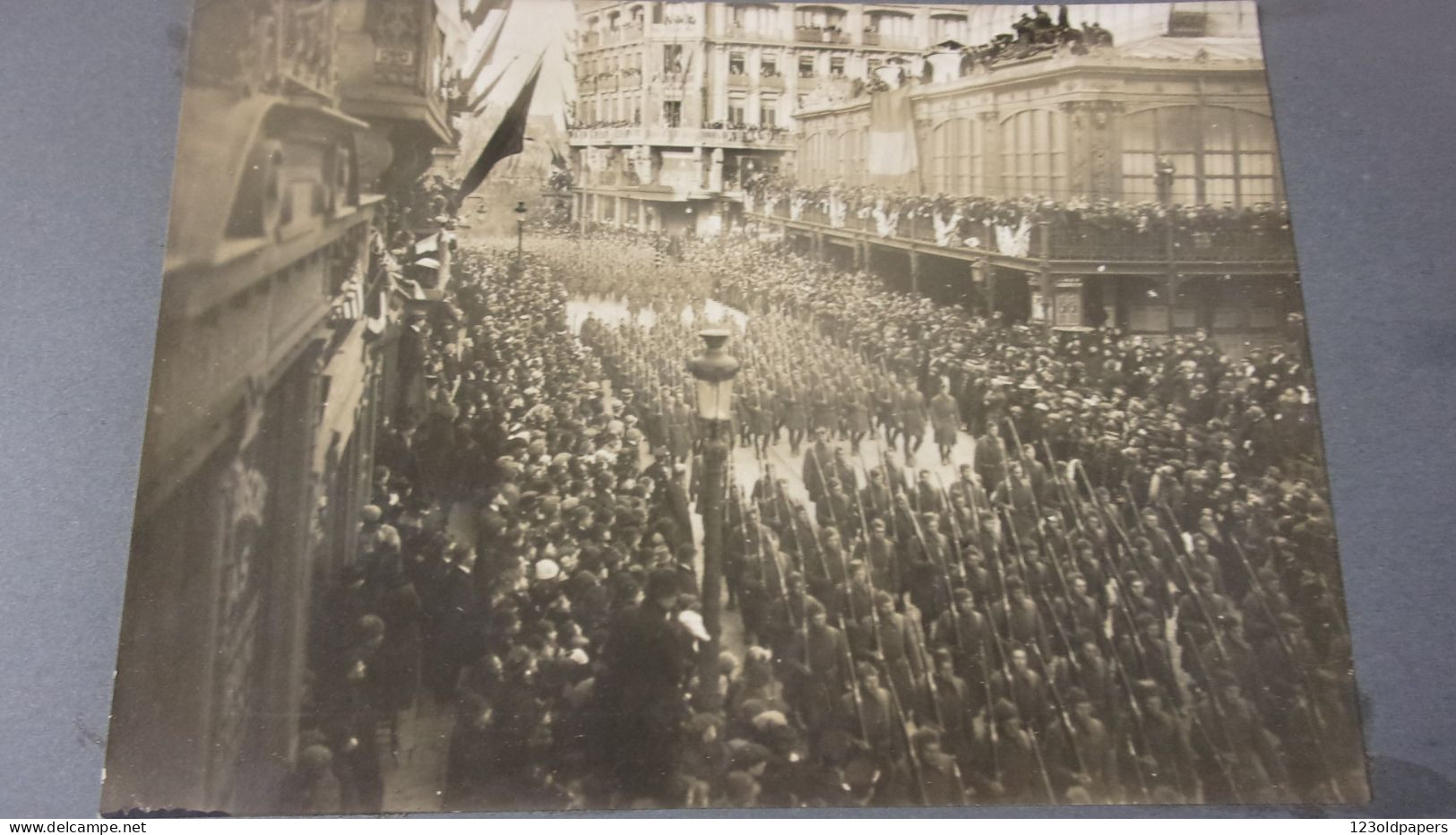 WWI PHOTO ORIGINALE BRUXELLES ENTREE AMERICAINS ARMY BELGIQUE - 1914-18