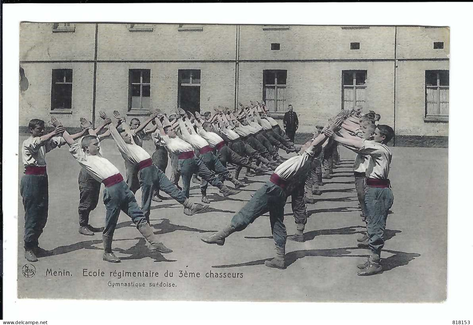 Menen  Menin  Ecole Régimentaire Du 3ème Chasseurs  Gymnastique Suèdoise  1909 - Menen