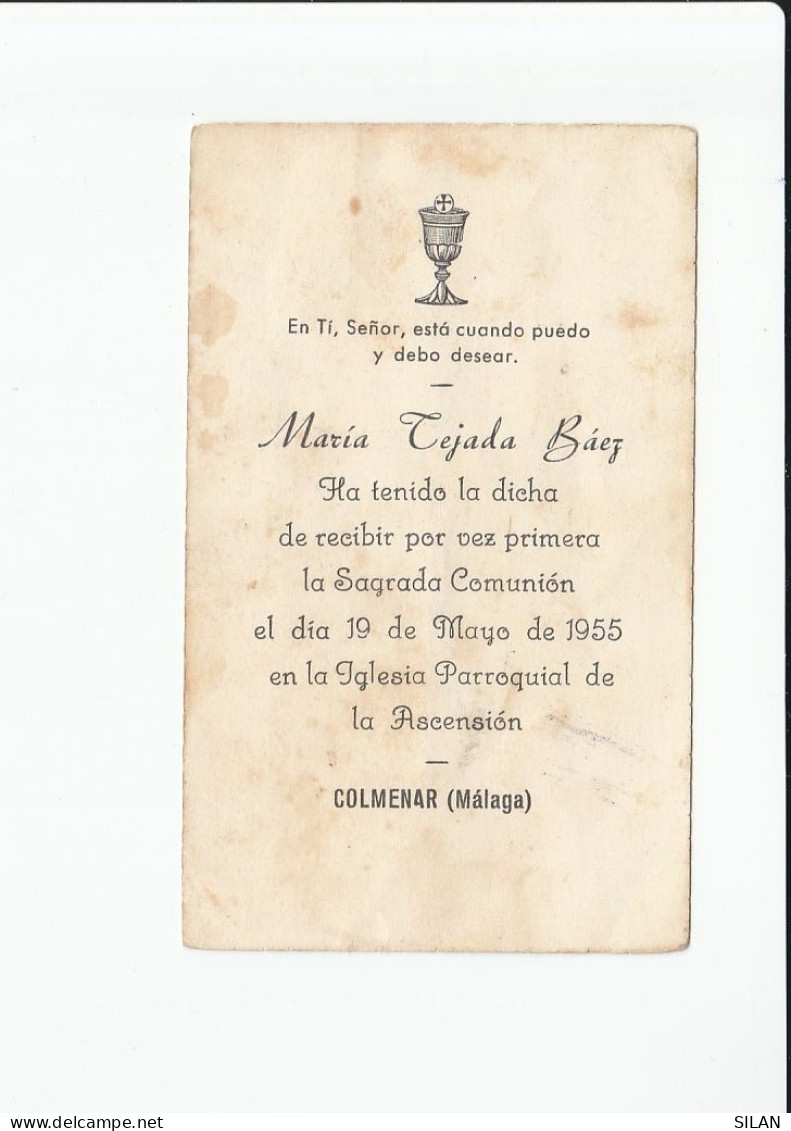 Estampita Comunión 1955 Colmenar Málaga - Religión & Esoterismo