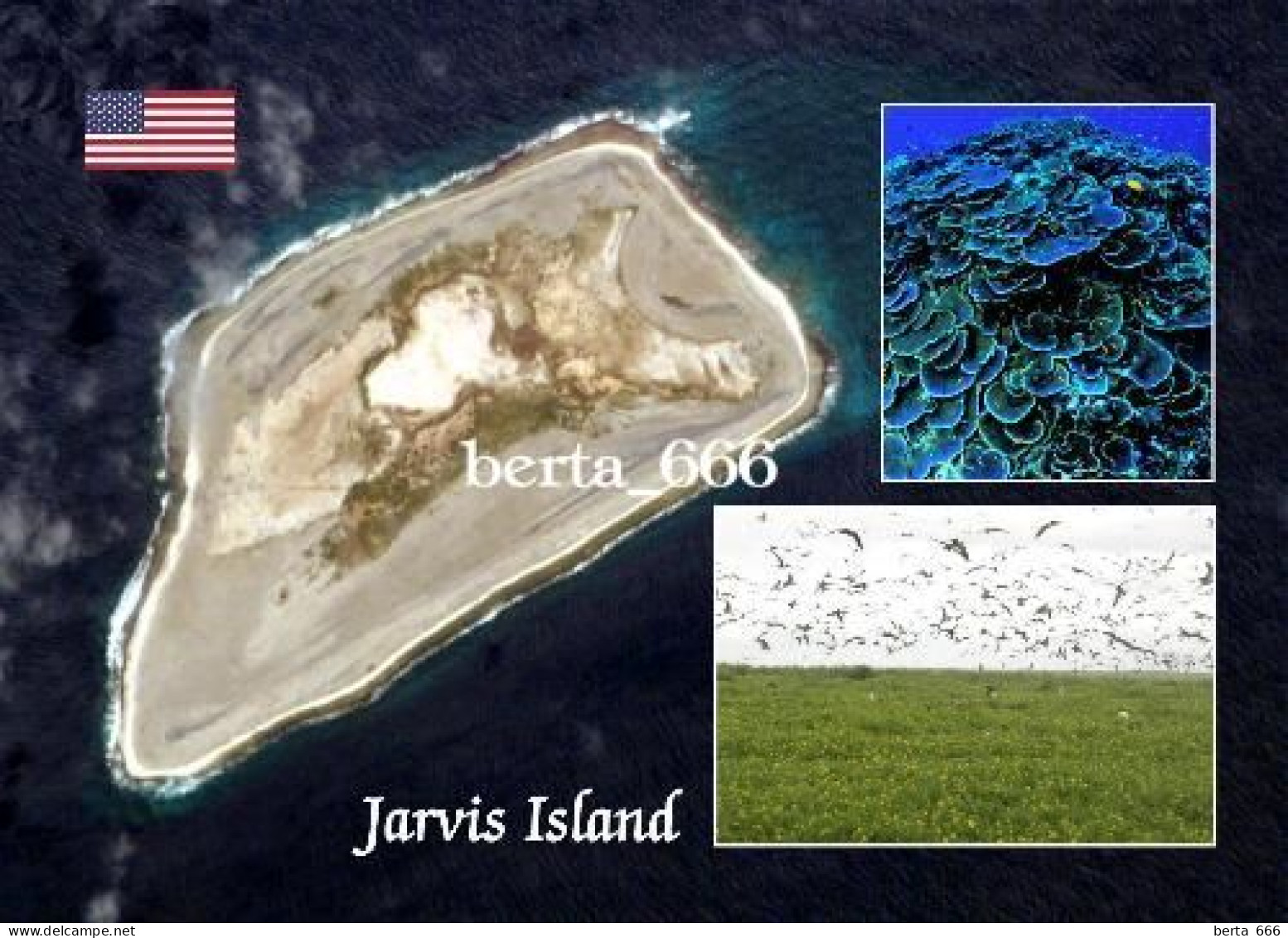 United States Jarvis Island Satellite View Pacific Ocean New Postcard - Andere & Zonder Classificatie