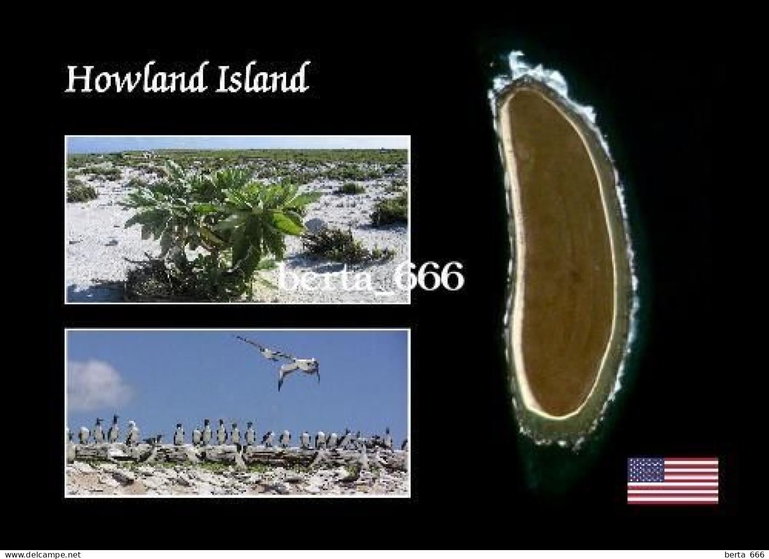 United States Howland Island Satellite View Pacific Ocean New Postcard - Andere & Zonder Classificatie