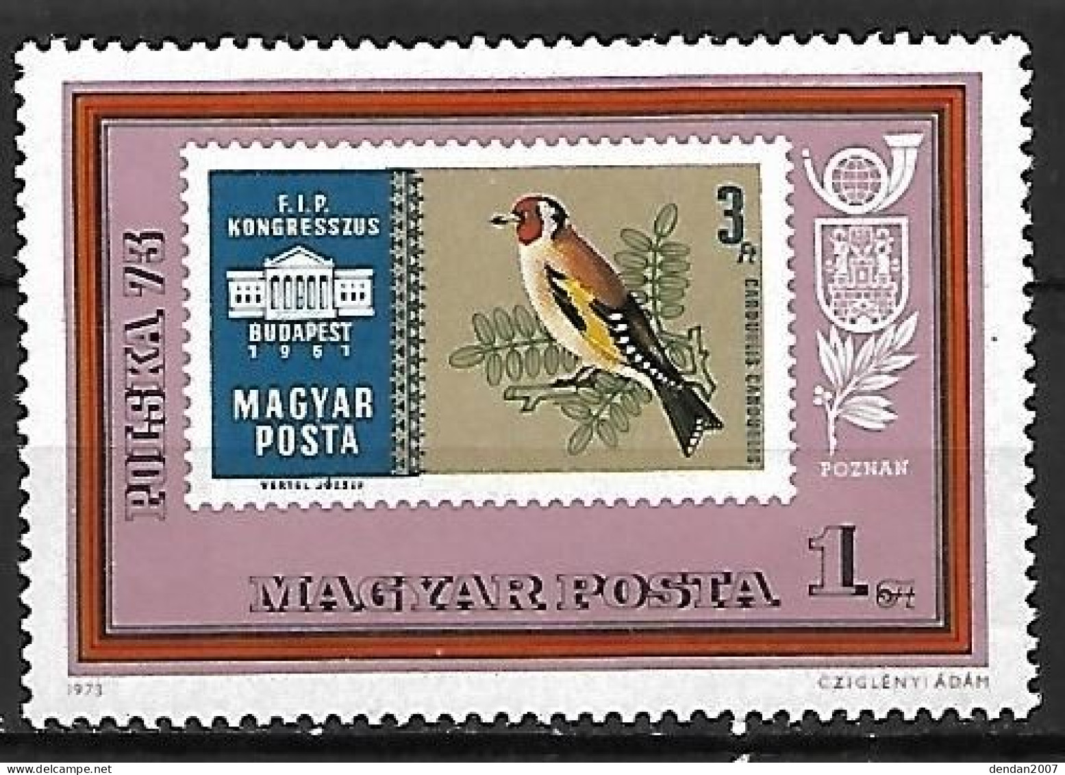 Hungary - Magyar : MNH ** 1973 :  European Goldfinch   - Carduelis Carduelis - Pájaros Cantores (Passeri)