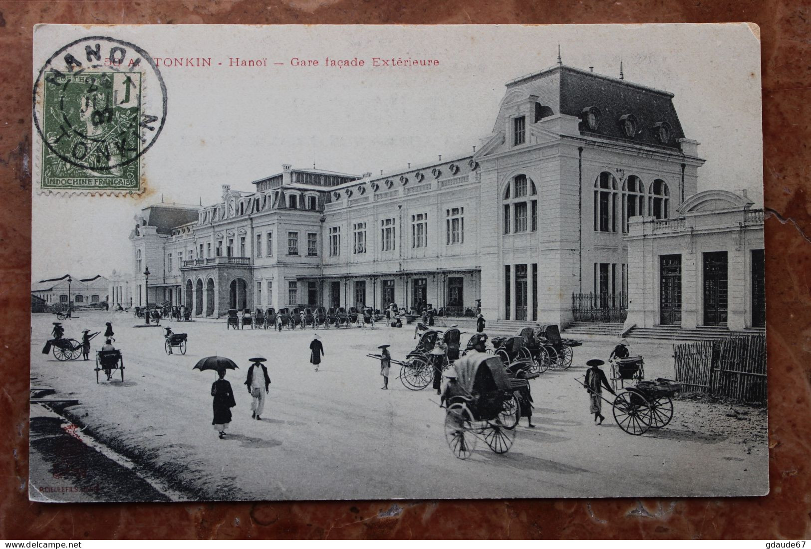 HANOI (INDOCHINE / TONKIN / VIET NAM) - GARE FACADE EXTERIEURE - Viêt-Nam