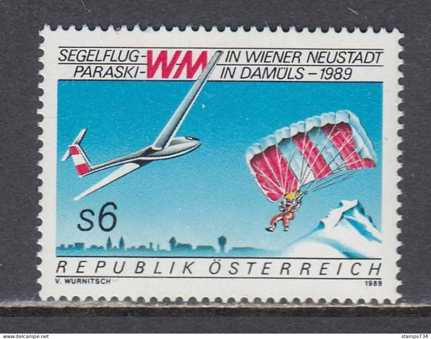 Austria 1989 - Gliding And Paraskiing World Championships, Mi-Nr. 1947, MNH** - Ungebraucht