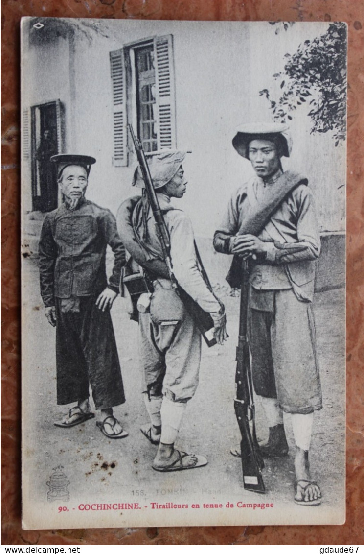 COCHINCHINE (INDOCHINE / TONKIN / VIET NAM) - TIRAILLEURS EN TENUE DE CAMPAGNE - METIER - Vietnam