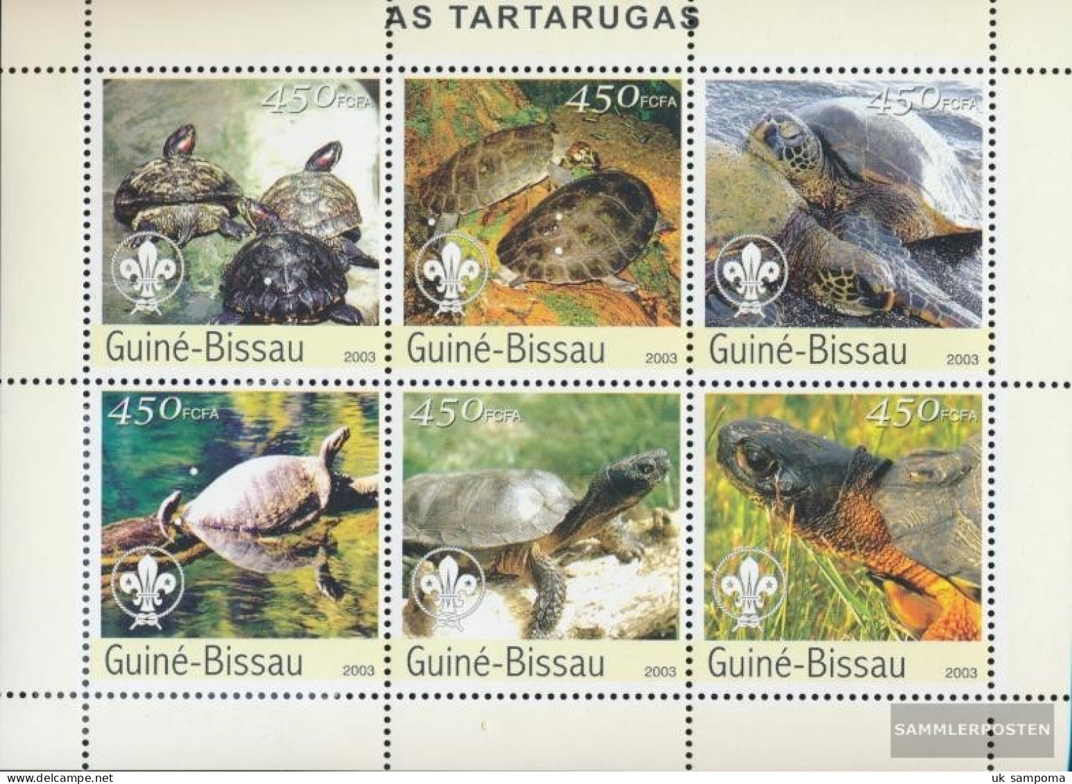 Guinea-Bissau 2578-2583 Sheetlet (complete. Issue) Unmounted Mint / Never Hinged 2003 Turtles, Scouts - Guinea-Bissau