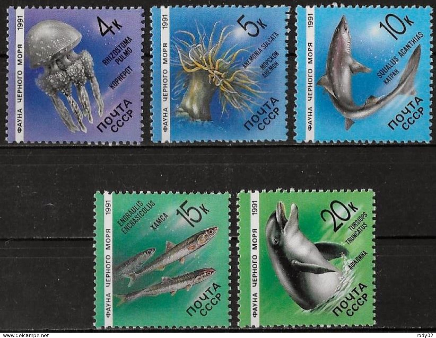 URSS - FAUNE AQUATIQUE - N° 5818 A 5822 - NEUF** MNH - Marine Life