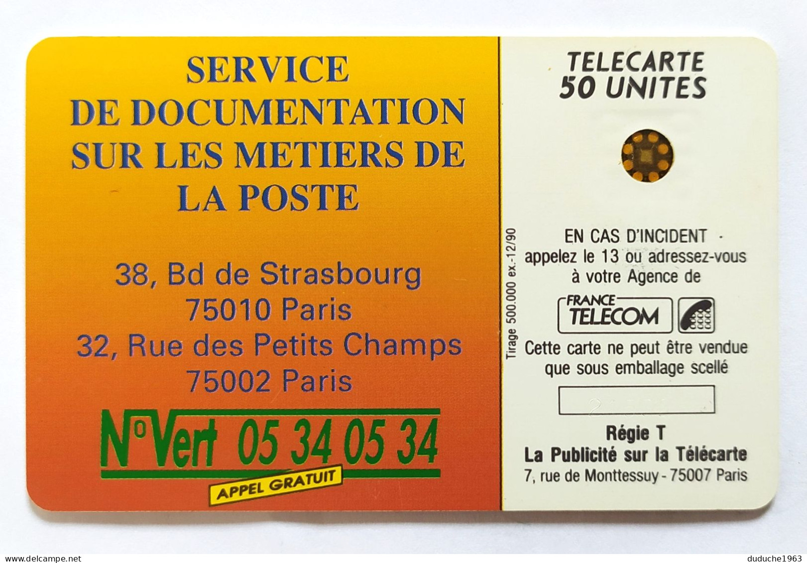 Télécarte France - LA POSTE - Sin Clasificación