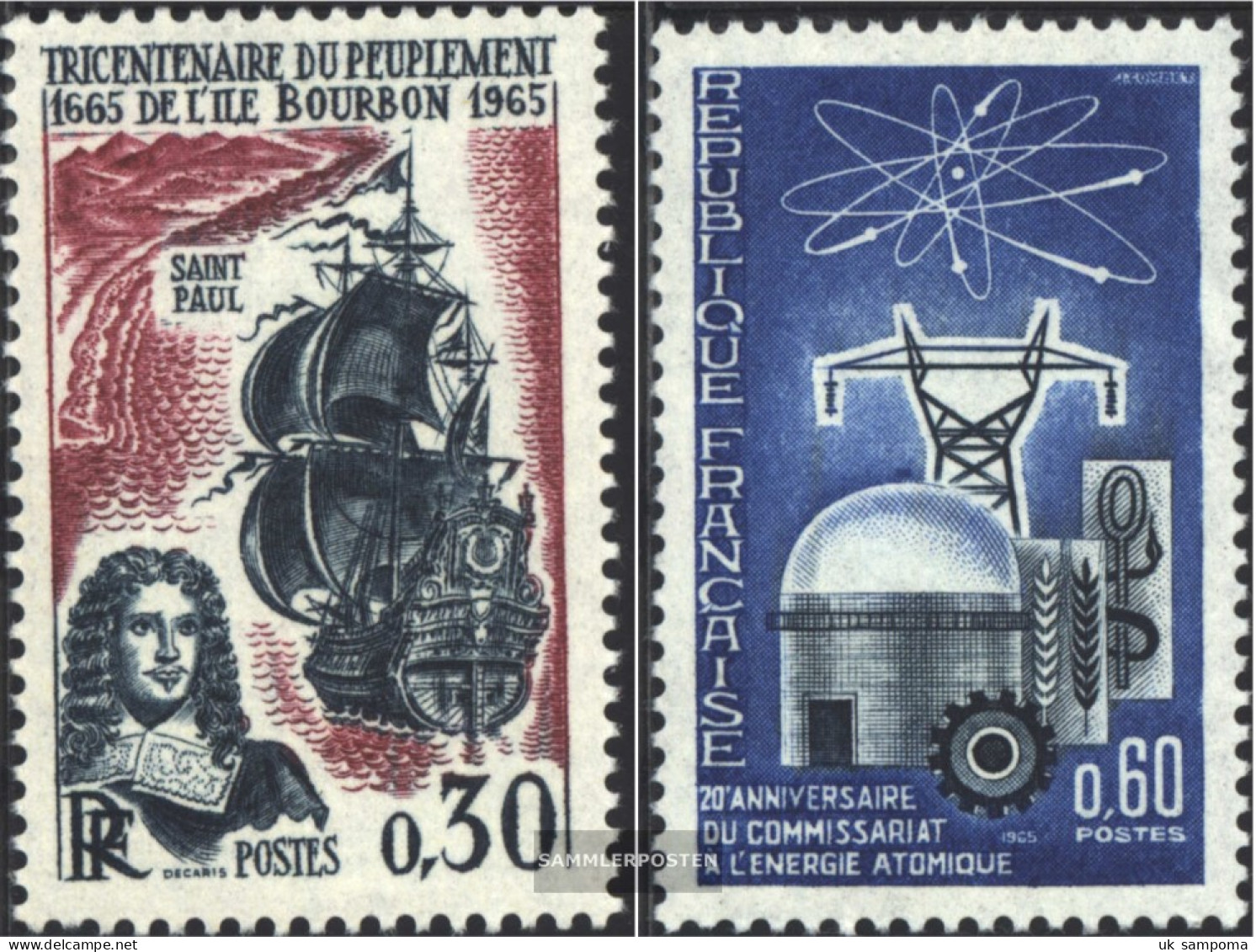 France 1525,1526 (complete Issue) Unmounted Mint / Never Hinged 1965 Bourbon, Atomic Energy - Neufs