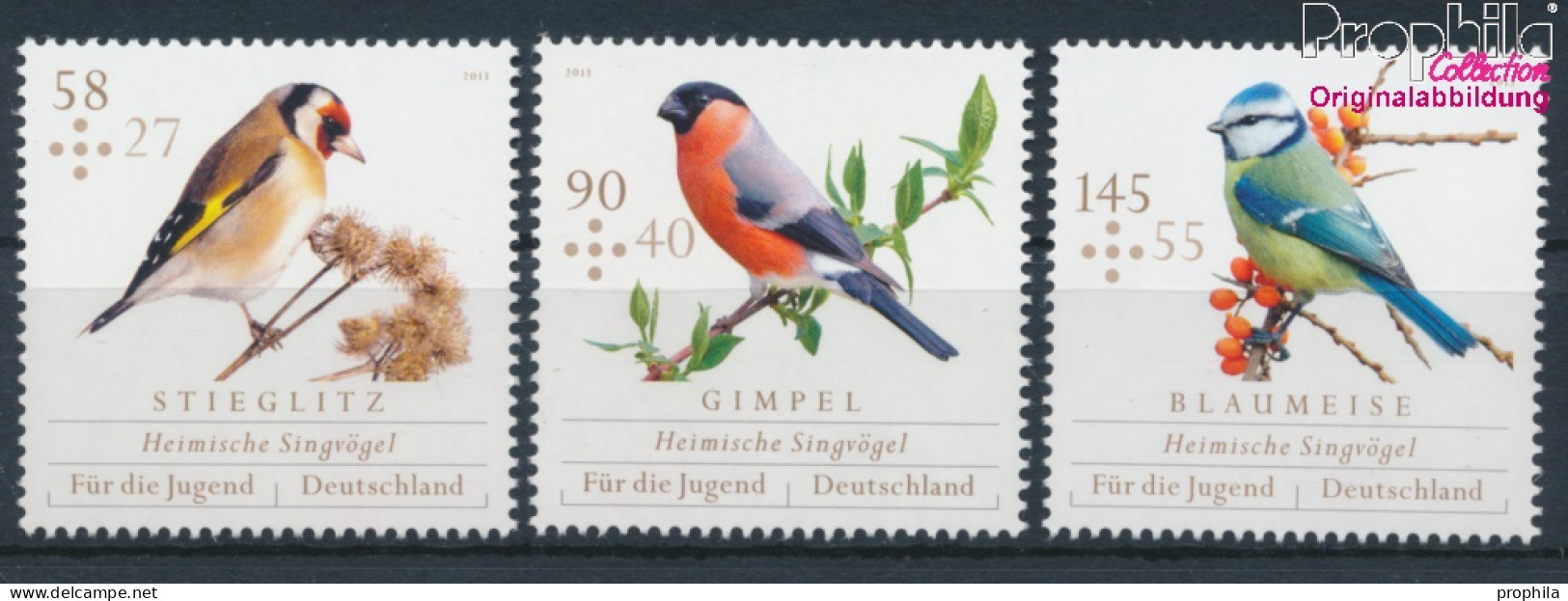 BRD 3023-3025 (kompl.Ausg.) Postfrisch 2013 Heimische Singvögel (10368881 - Ongebruikt