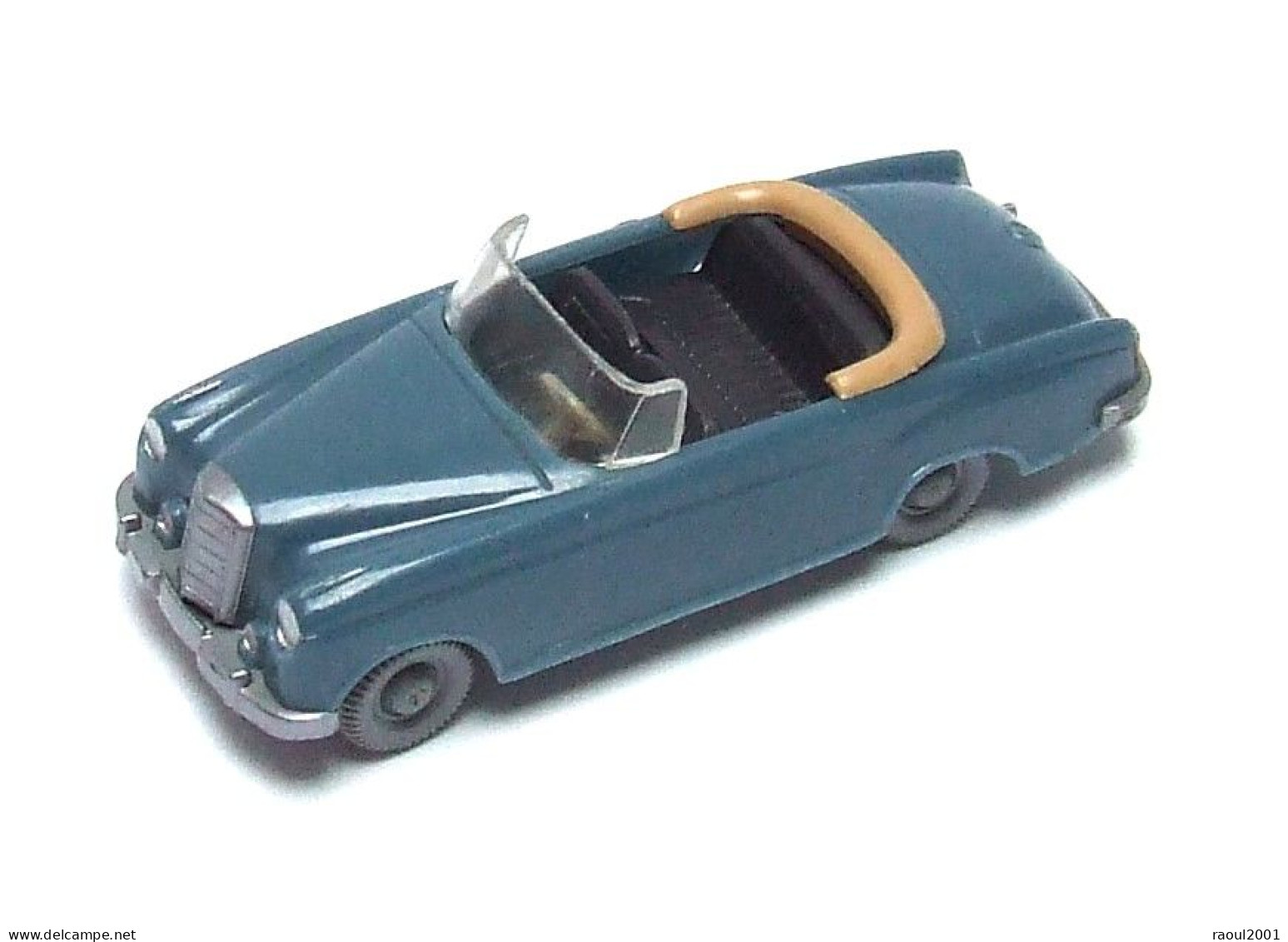 Auto Automobile Voiture Miniature WIKING 1:87 - Mercedes 220 Cabrio Cabriolet - Mattgraublau Bleu - CS 376/1B - Oud Speelgoed