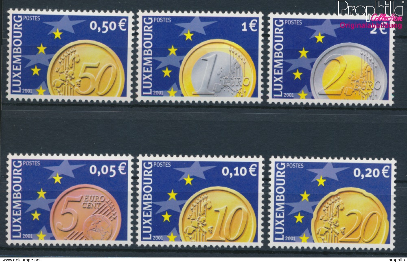 Luxemburg 1544-1549 (kompl.Ausg.) Postfrisch 2001 Euro-Münzen (10377585 - Ungebraucht