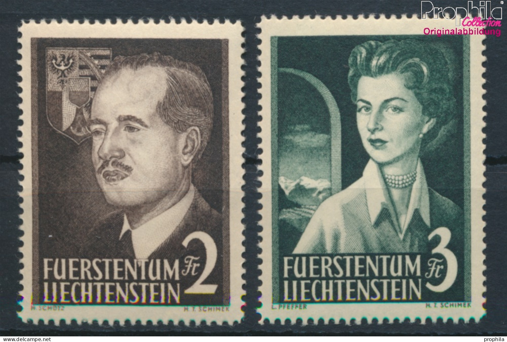 Liechtenstein 332-333 (kompl.Ausg.) Postfrisch 1955 Fürstenpaar (10377408 - Neufs