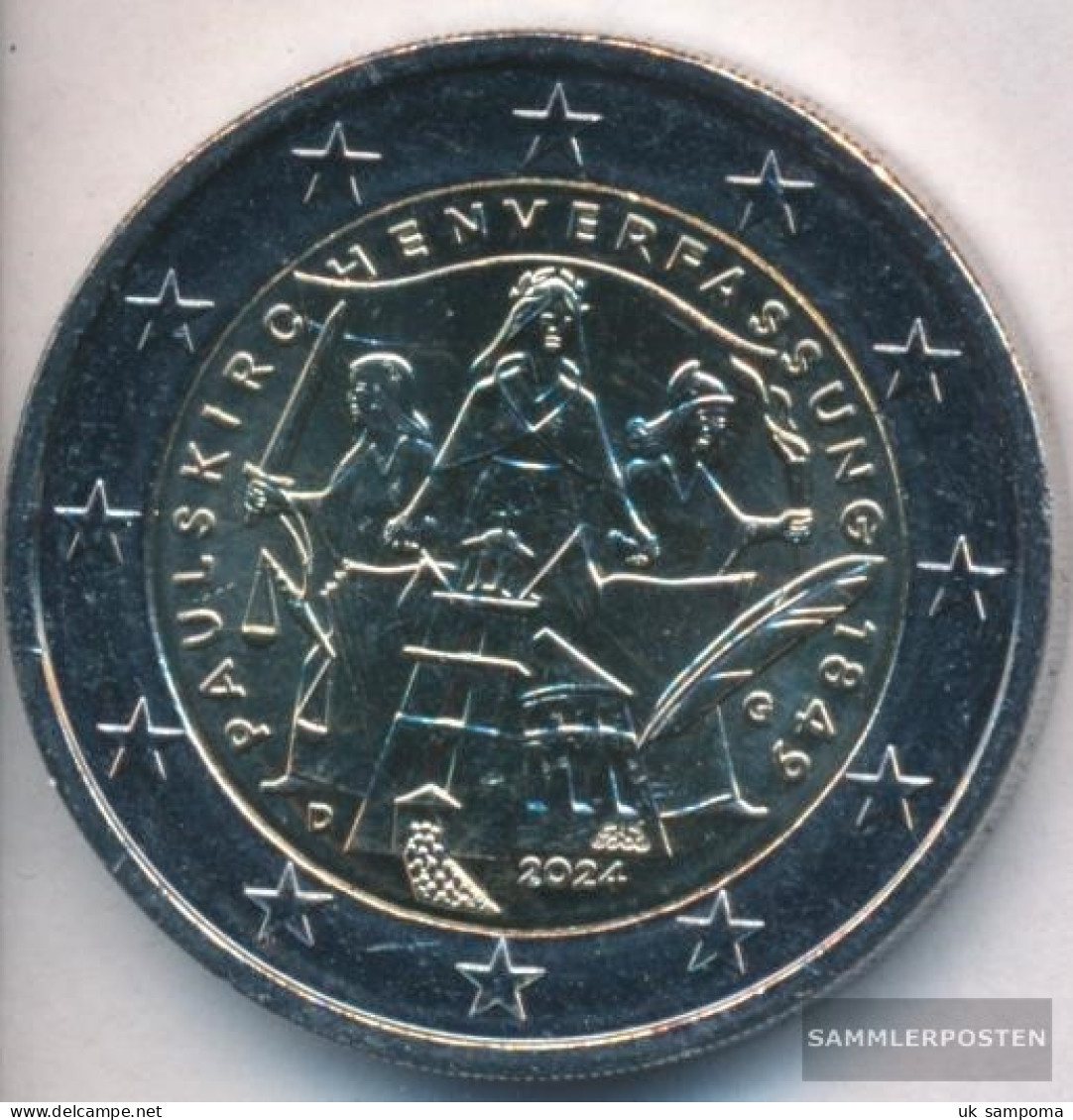 FRD (FR.Germany) 2024 G Stgl./unzirkuliert Reissue: 6 Million. 2024 2 Euro Paulskirche Constitution - Germany