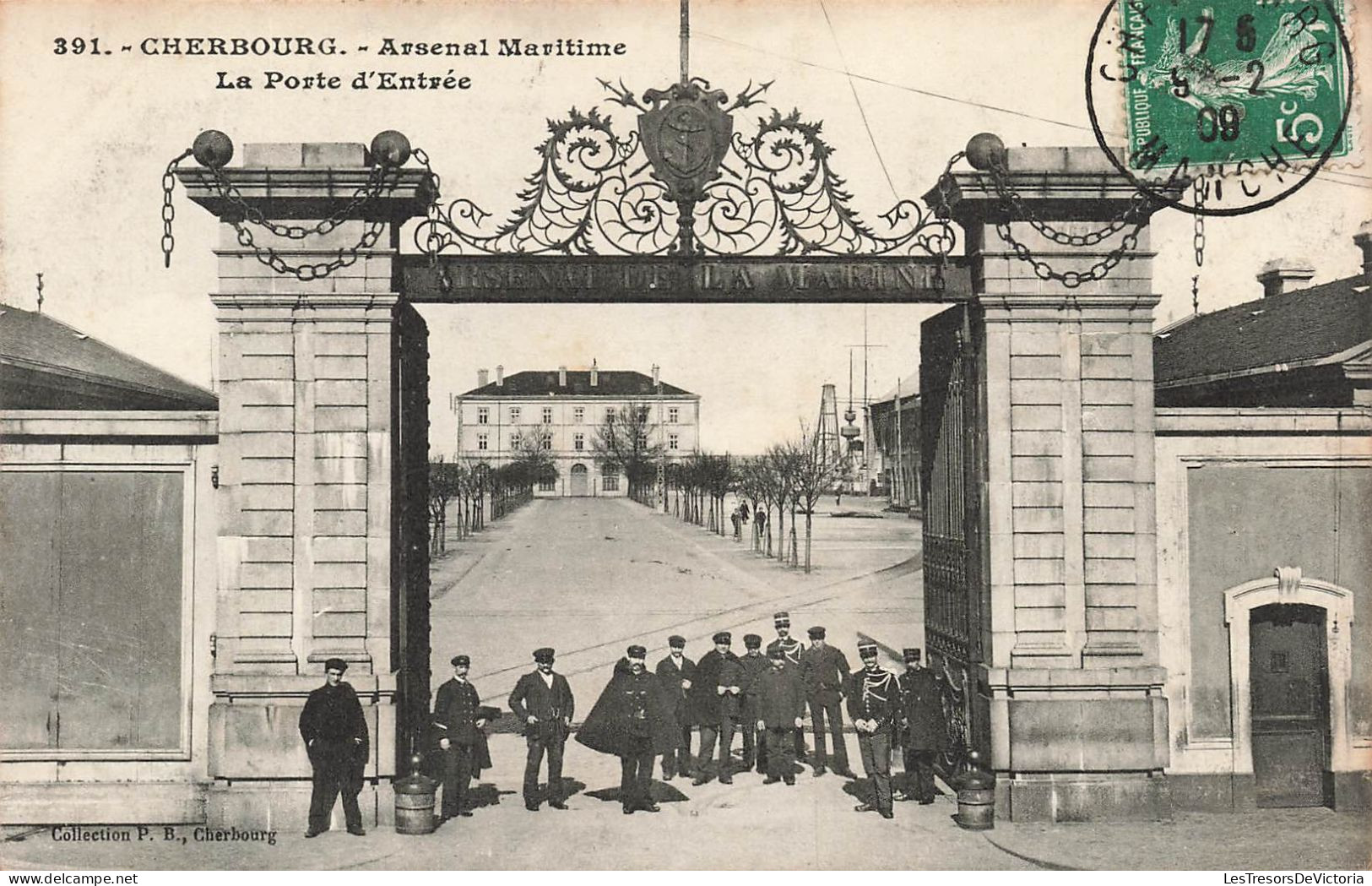FRANCE - Cherbourg - Arsenal Maritime - La Porte D'entrée - Animé - Carte Postale Ancienne - Cherbourg
