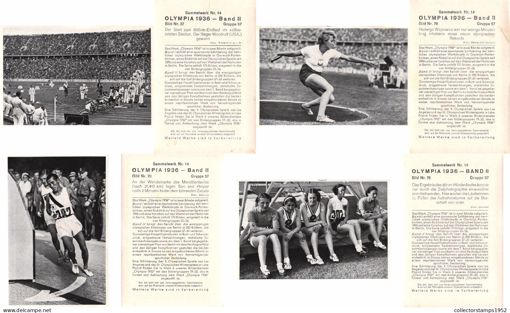 SPORTS, SET OF 71 PIECES, OLYMPIA 1936, BAND II, ED. VOL. 14., BERLIN, STADION, FLAG, BOAT, ARCHITECTURE, HORSE, GERMANY