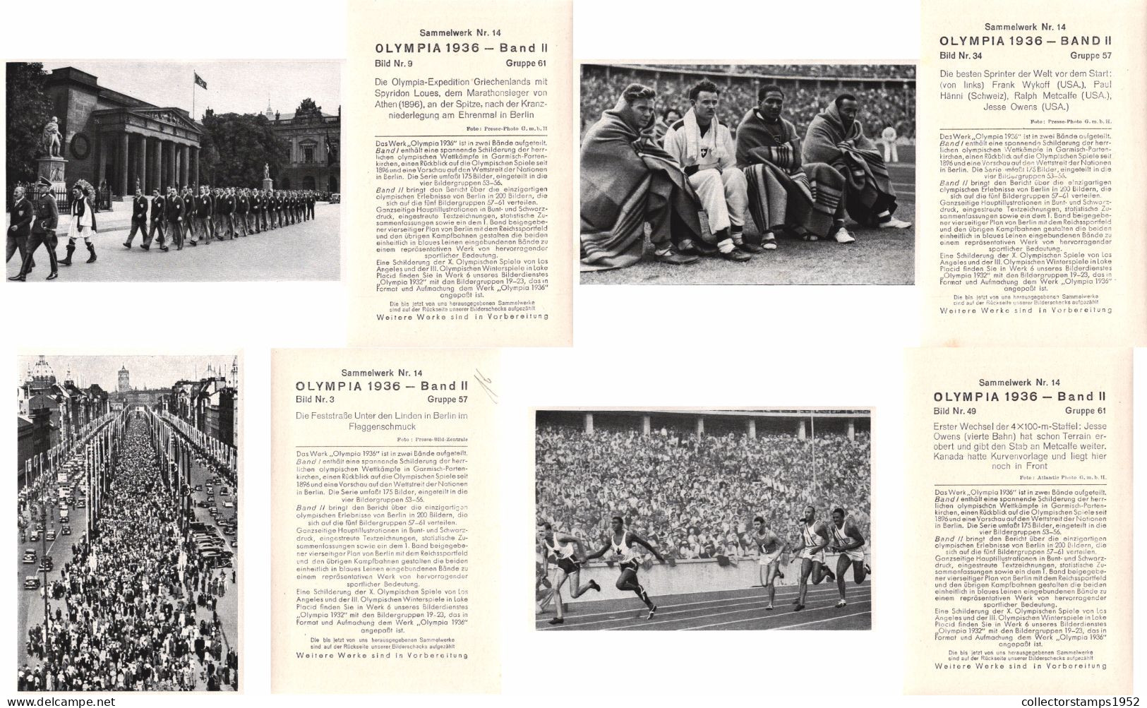 SPORTS, SET OF 71 PIECES, OLYMPIA 1936, BAND II, ED. VOL. 14., BERLIN, STADION, FLAG, BOAT, ARCHITECTURE, HORSE, GERMANY