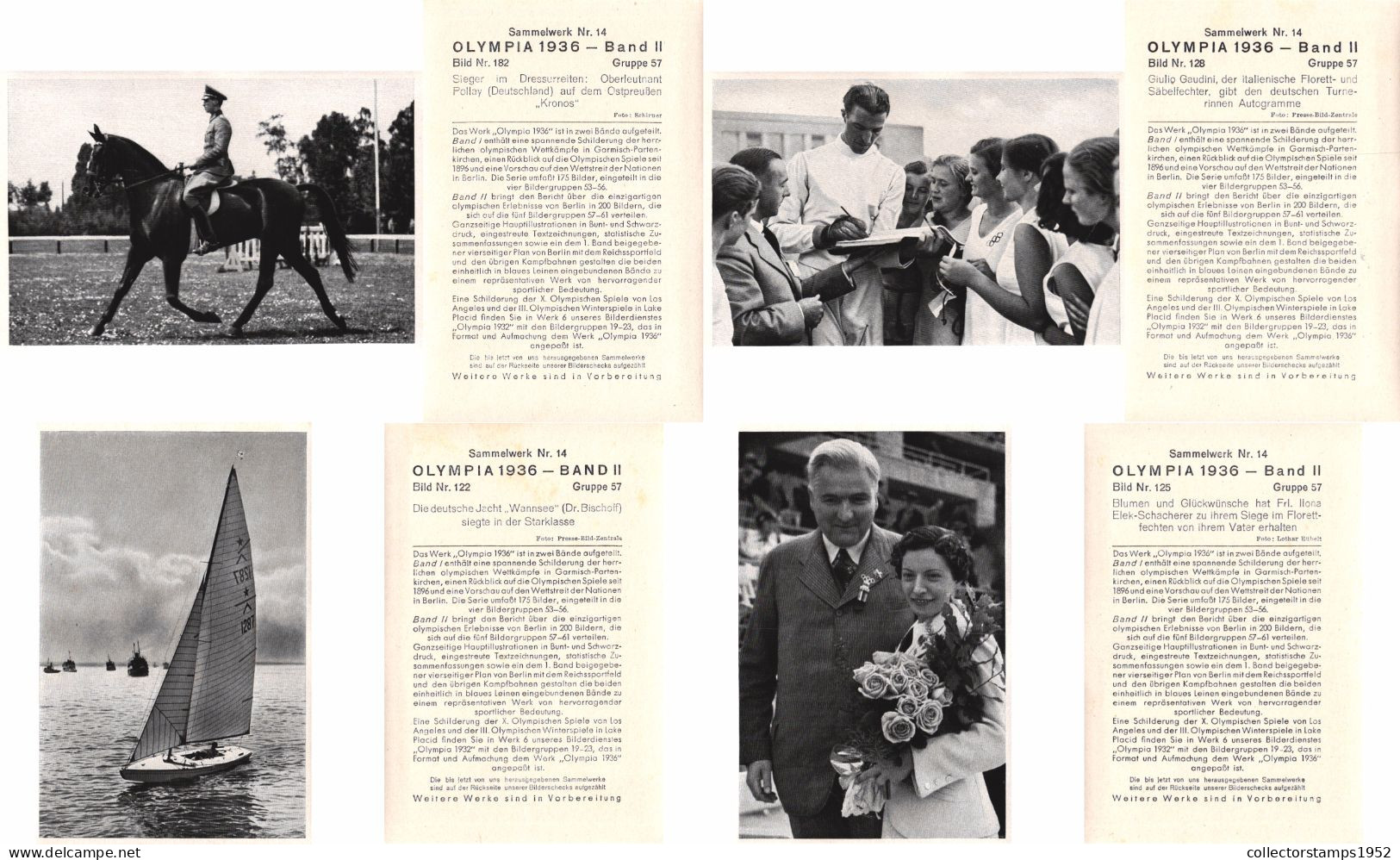 SPORTS, SET OF 71 PIECES, OLYMPIA 1936, BAND II, ED. VOL. 14., BERLIN, STADION, FLAG, BOAT, ARCHITECTURE, HORSE, GERMANY