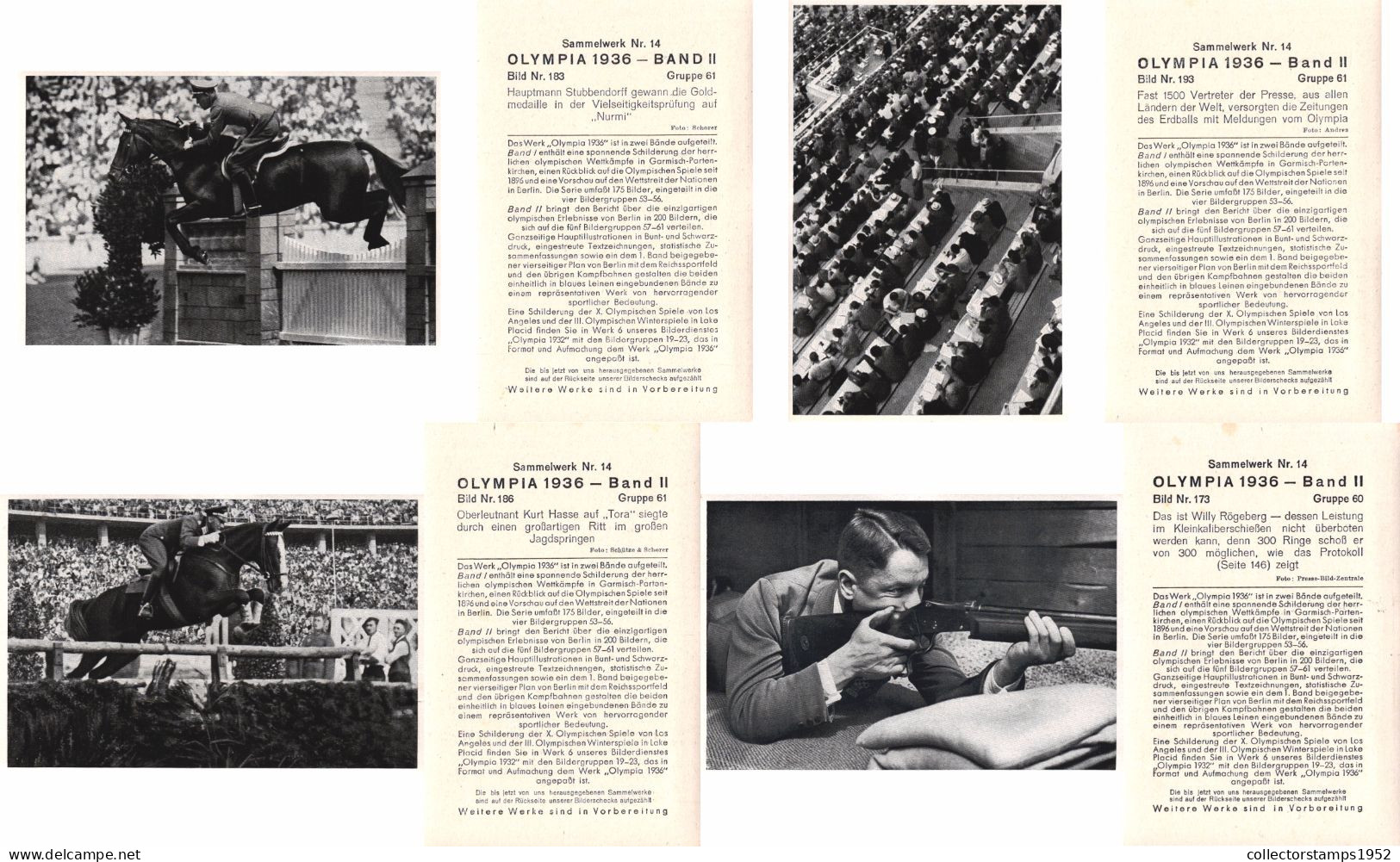 SPORTS, SET OF 71 PIECES, OLYMPIA 1936, BAND II, ED. VOL. 14., BERLIN, STADION, FLAG, BOAT, ARCHITECTURE, HORSE, GERMANY