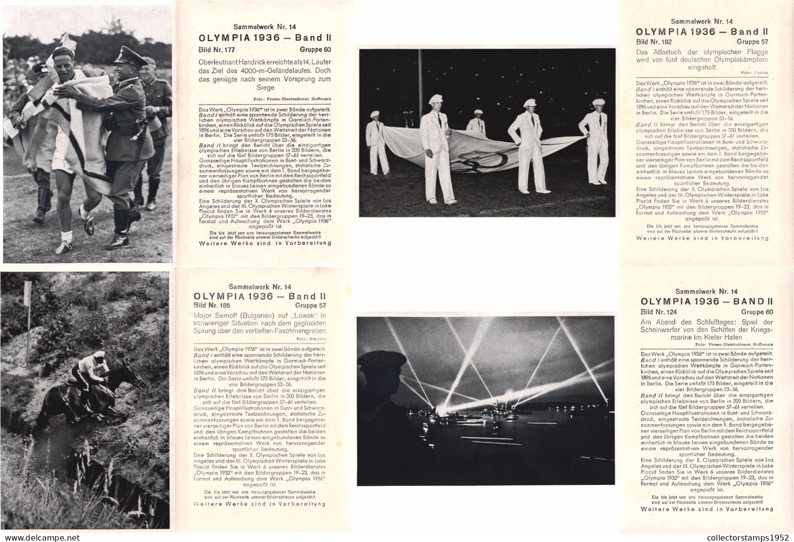SPORTS, SET OF 71 PIECES, OLYMPIA 1936, BAND II, ED. VOL. 14., BERLIN, STADION, FLAG, BOAT, ARCHITECTURE, HORSE, GERMANY