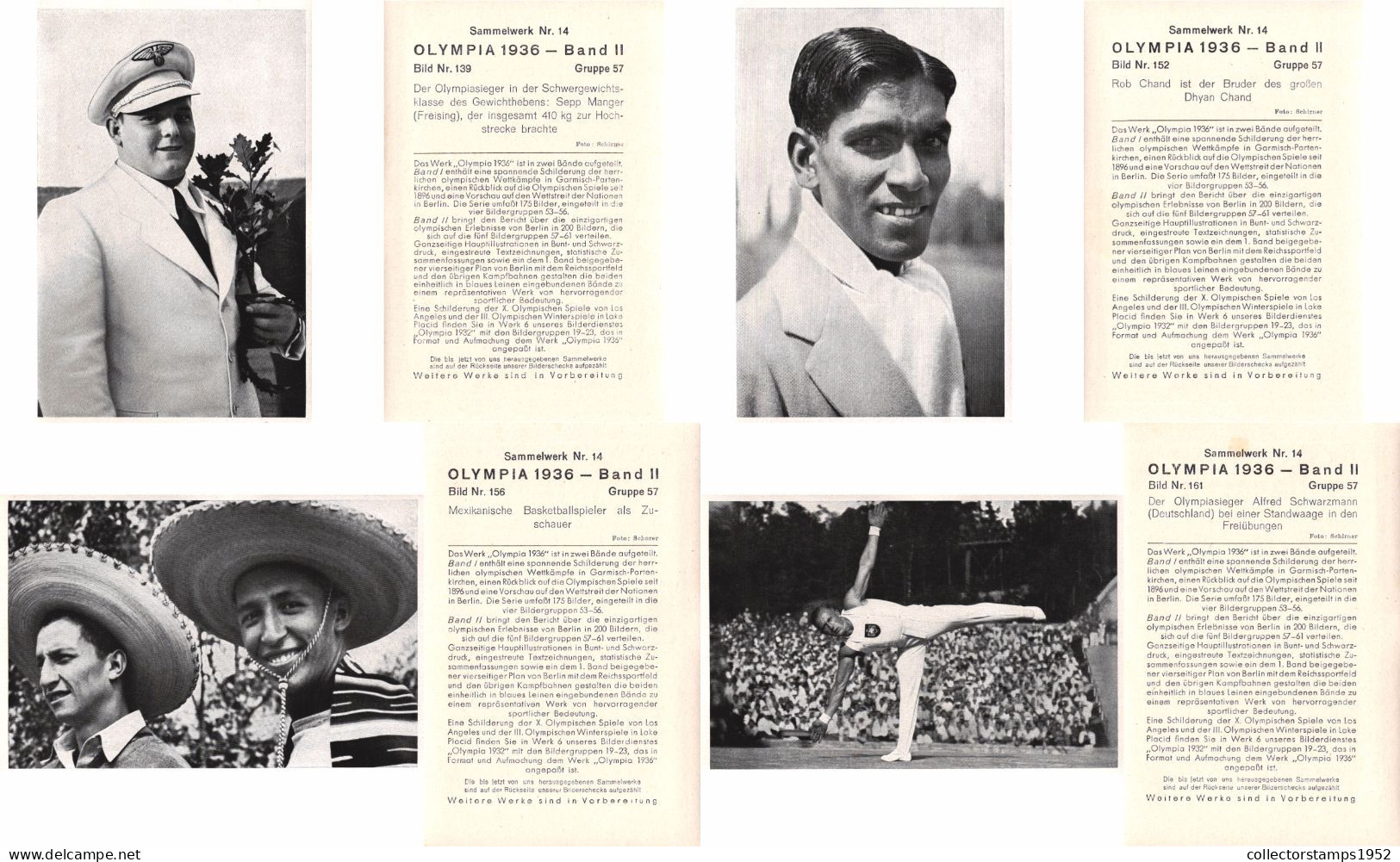 SPORTS, SET OF 71 PIECES, OLYMPIA 1936, BAND II, ED. VOL. 14., BERLIN, STADION, FLAG, BOAT, ARCHITECTURE, HORSE, GERMANY