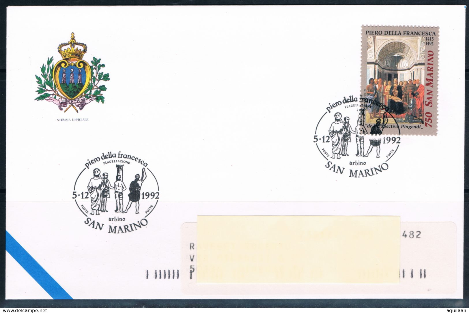 SAN MARINO 1992 - N. 2 Lettere Con Annulli Commemorativi Della Serie "Piero Della Francesca" - Lettres & Documents