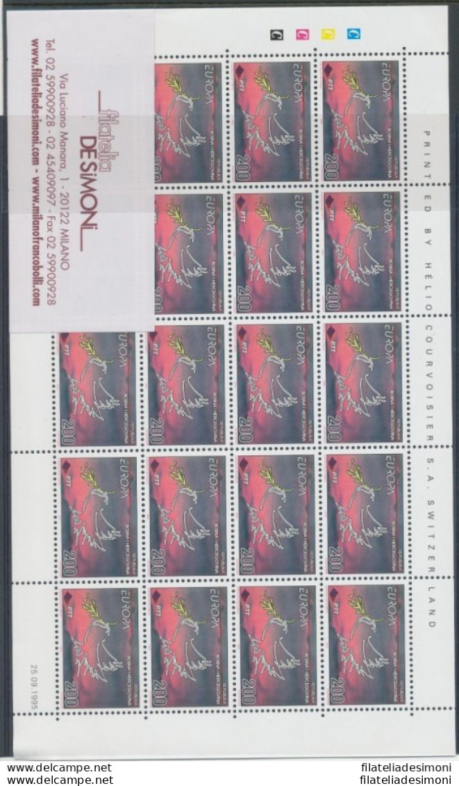 1995 EUROPA CEPT Bosnia Erzegovina Minifoglio Andquot;Pace E Libertàandquot; MNH** - Other & Unclassified