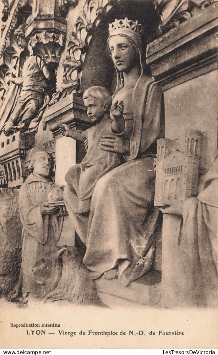 FRANCE - Lyon - Vue Sur La Vierge Du Frontispice De N D De Fourvière - Vue Panoramique - Statue - Carte Postale Ancienne - Autres & Non Classés