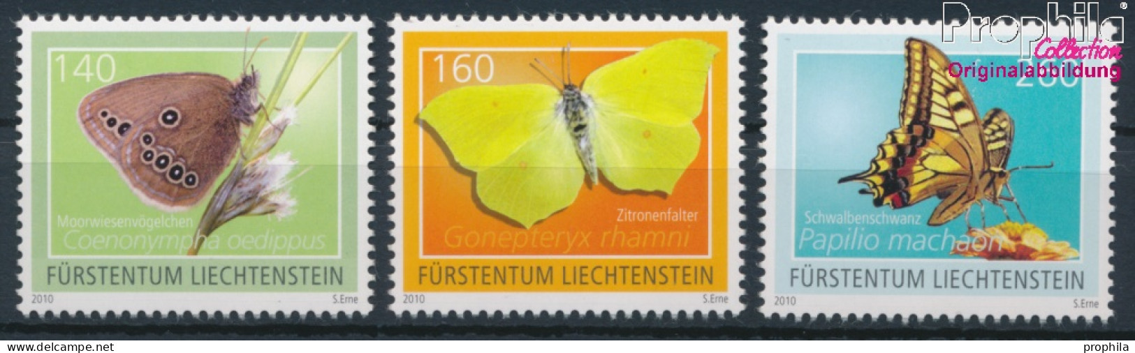 Liechtenstein 1557-1559 (kompl.Ausg.) Postfrisch 2010 Schmetterlinge (10377451 - Nuovi