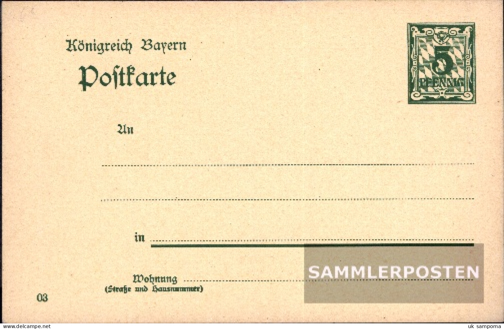 Bavaria P66 Official Postcard Used 1903 Paragraph - Andere & Zonder Classificatie