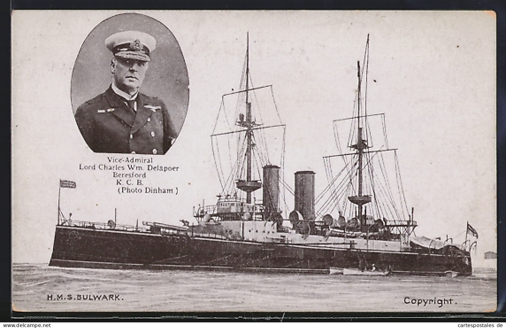 Pc HMS Sulwark, Vice-Admiral Lord Charles Wm. Delapoer  - Guerra