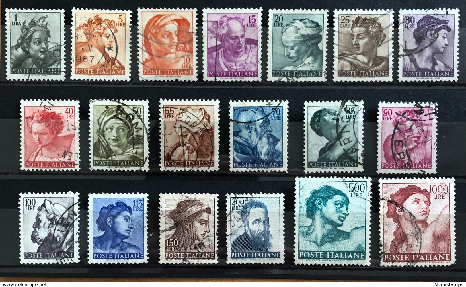 Michelangiolesca Series (Complete) - 1961 - Stamps Of The Italian Republic - 1961-70: Oblitérés