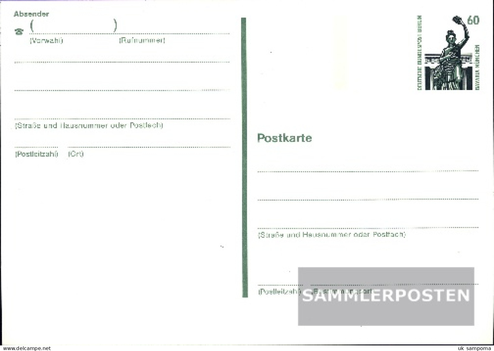 Berlin (West) P135 Official Postcard Gefälligkeitsgestempelt Used 1990 Attractions - Andere & Zonder Classificatie