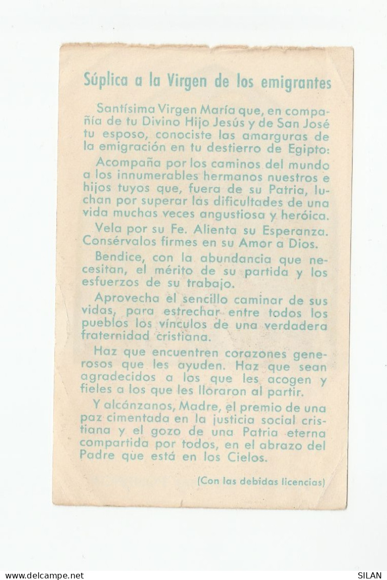 Hojita Día Del Emigrante. Jornada Mundial Pontificia. 11x7 Cm. - Religión & Esoterismo