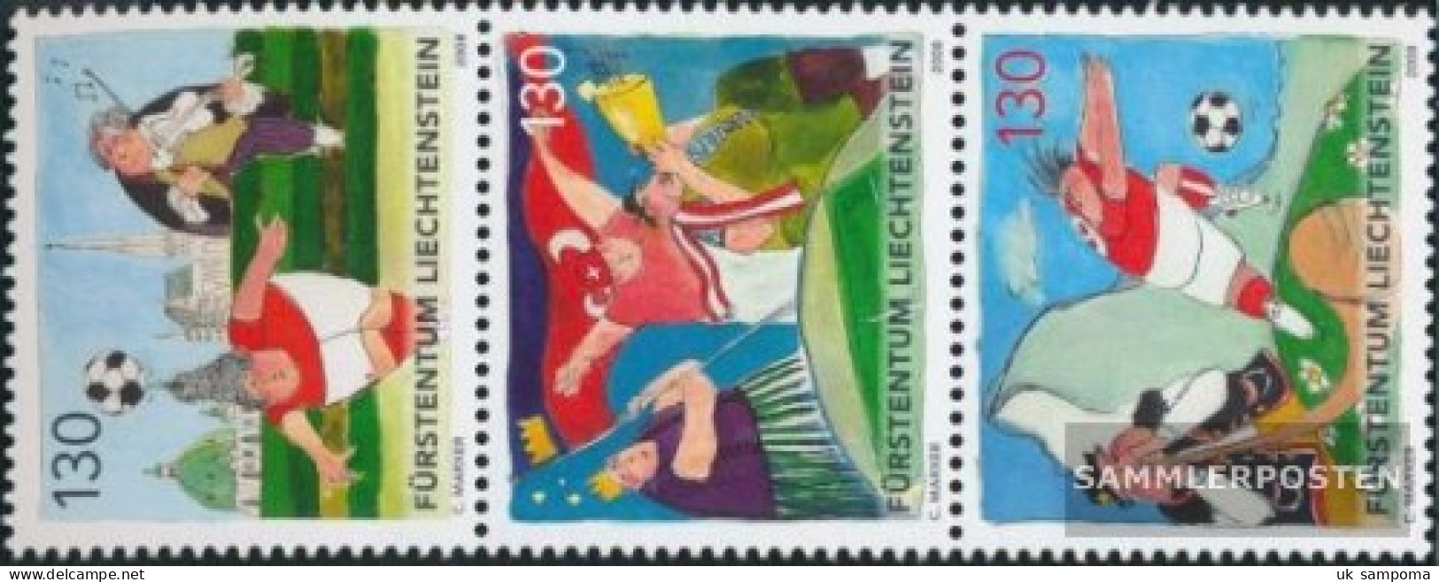 Liechtenstein 1479-1481 Triple Strip (complete Issue) Unmounted Mint / Never Hinged 2008 Football - Unused Stamps