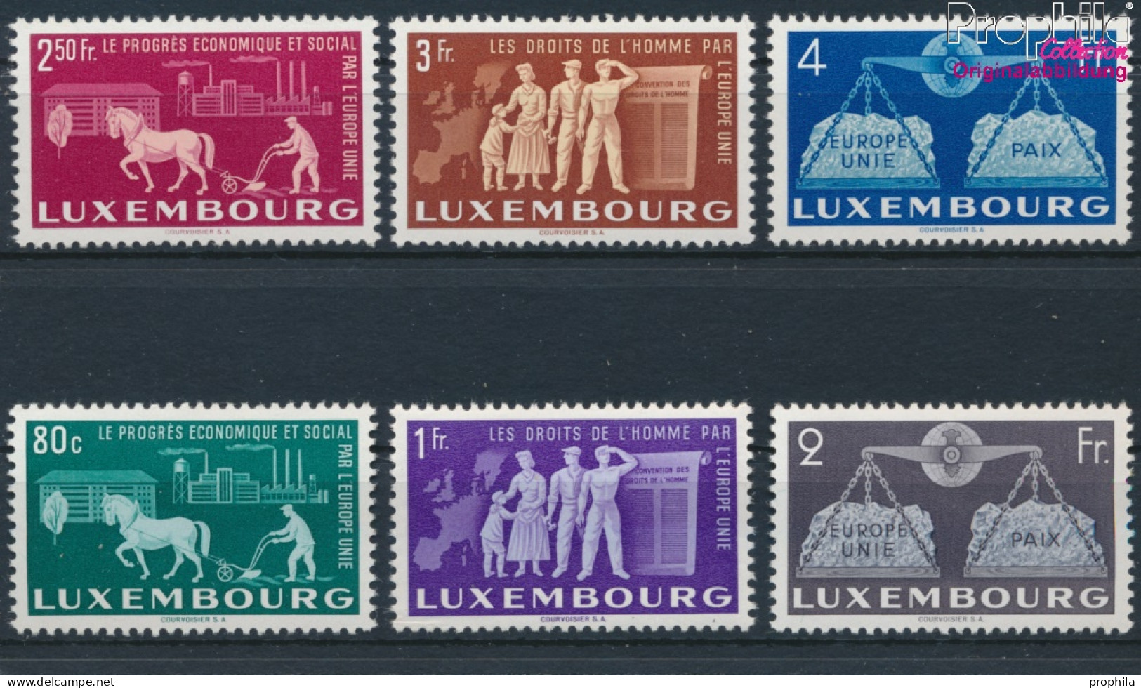 Luxemburg 478-483 (kompl.Ausg.) Postfrisch 1951 Einigung (10368708 - Unused Stamps