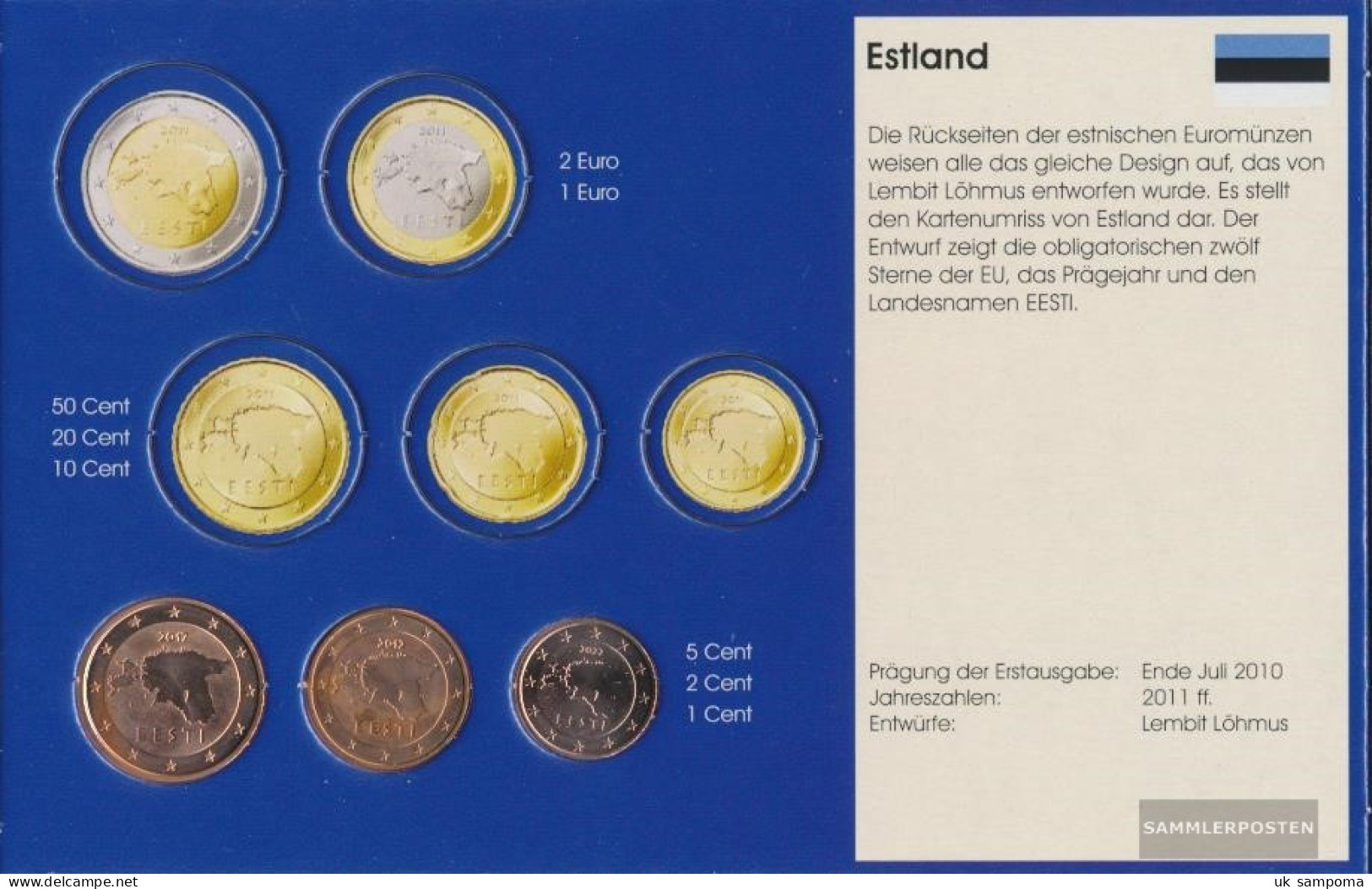 Estonia EST1- 3 Stgl./unzirkuliert Mixed Vintages From 2011 Kursmünze 1, 2 And 5 CENT - Estland